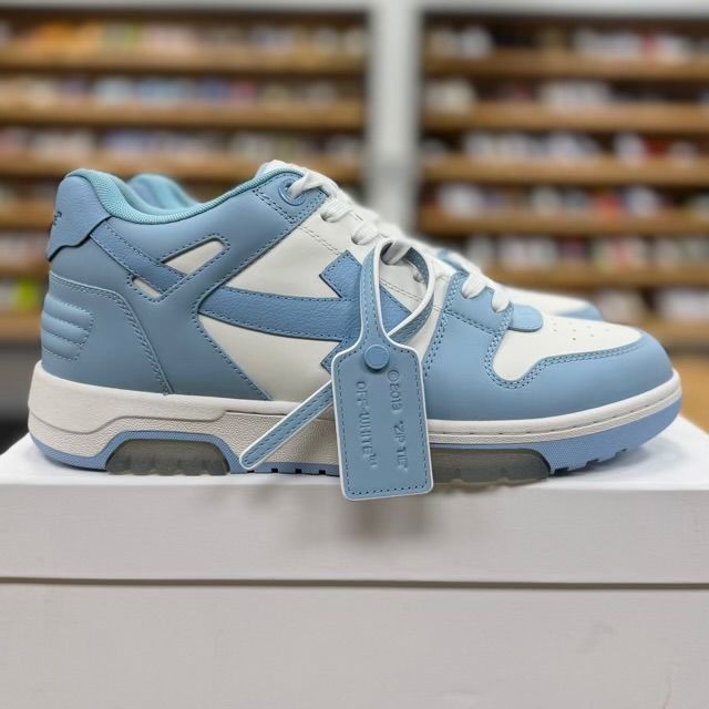Off-White Out Of Office Calf Leather White Baby Blue - Preowned