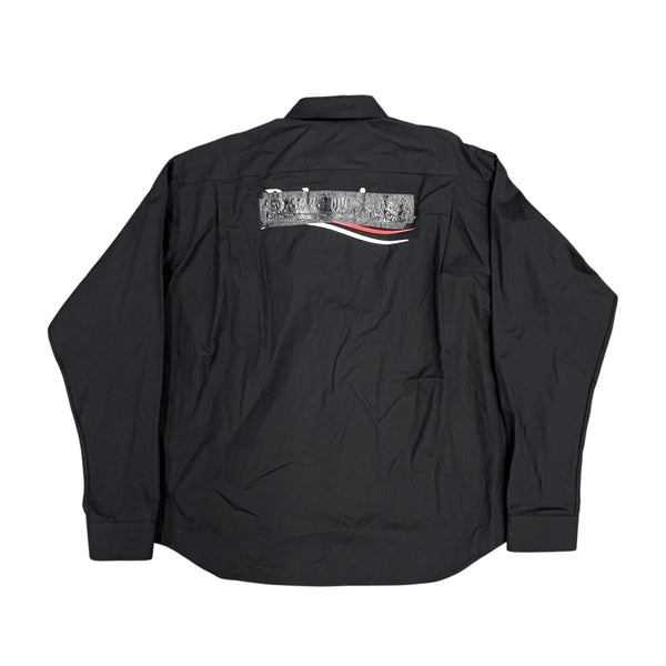 Balenciaga Taped Logo Button Up Shirt (Black)
