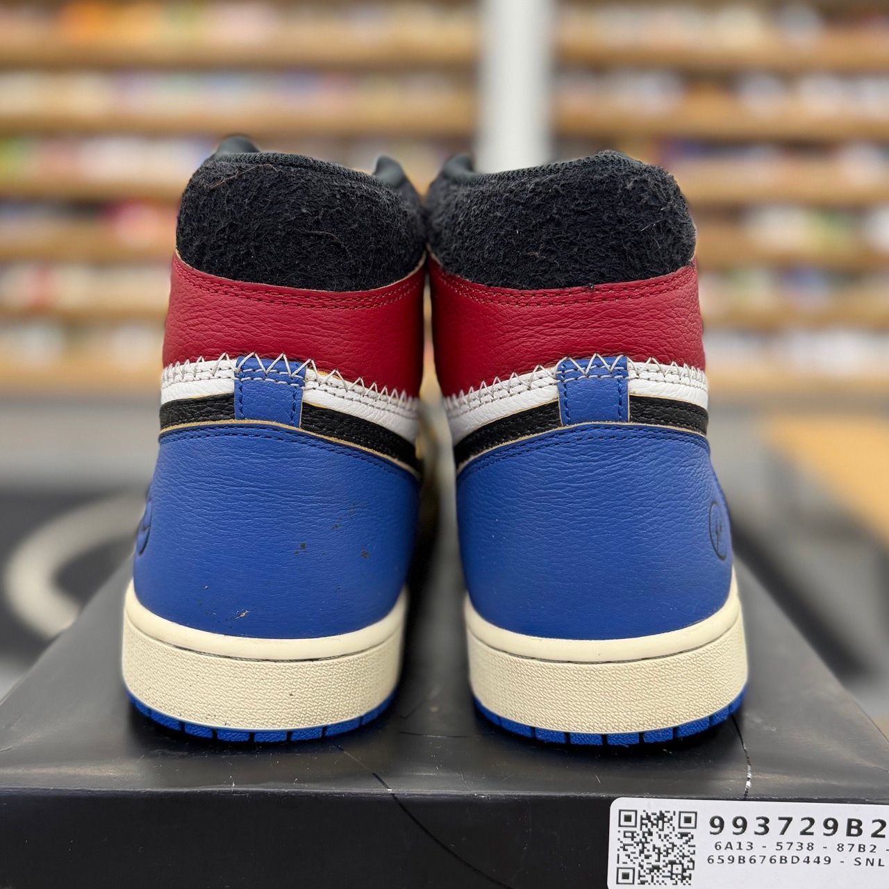 Jordan 1 Retro High OG SP Fragment x Union LA Varsity Red Sport Royal - Preowned