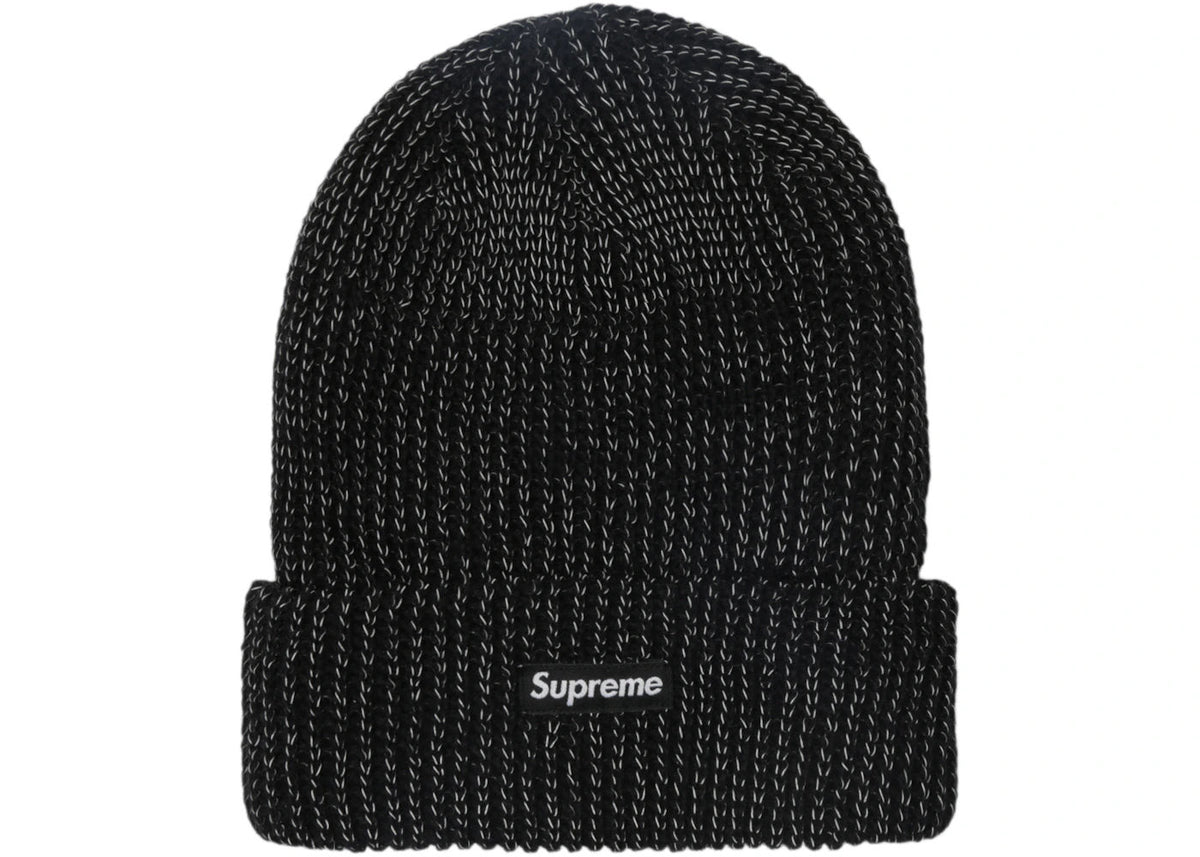 Supreme Reflective Loose Gauge Beanie (Black)
