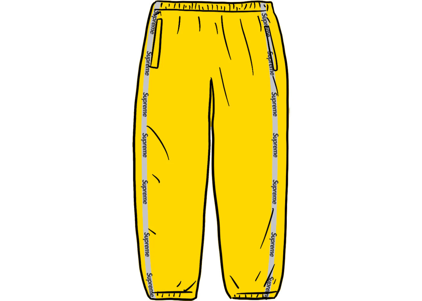 Supreme Reflective Zip Track Pant Yellow