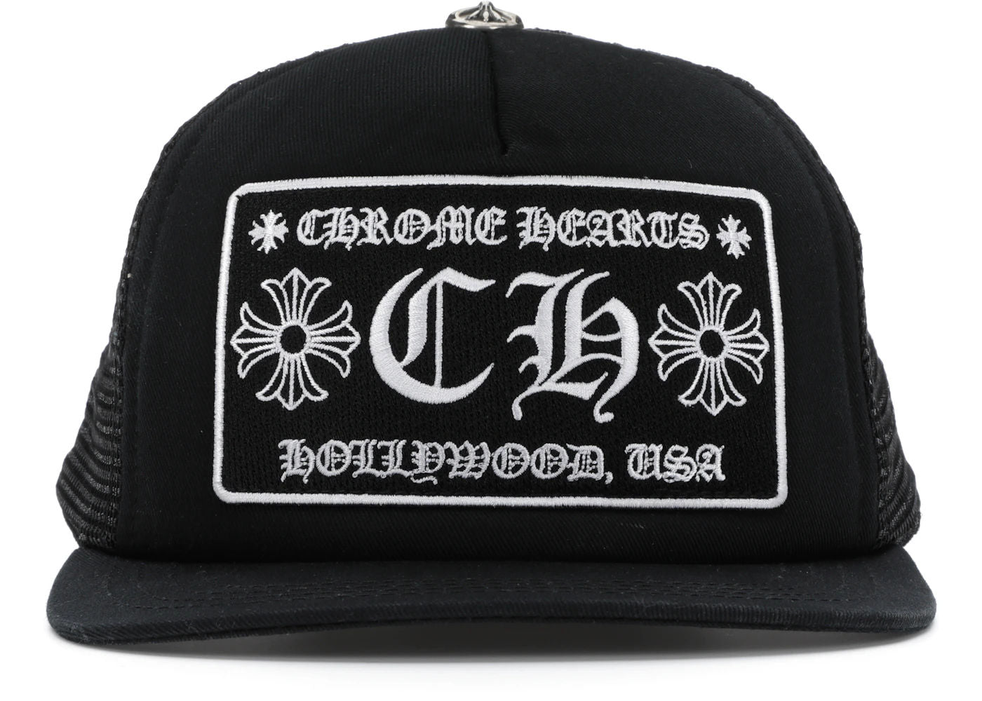 Chrome Hearts CH Hollywood Trucker Hat (Black/Black)