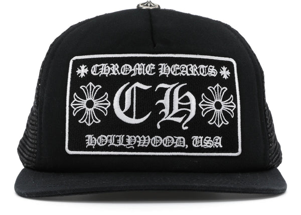 Chrome Hearts CH Hollywood Trucker Hat (Black/Black)
