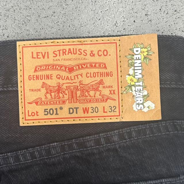 Denim Tears x Levi's Cotton Wreath Jean Black - Preowned