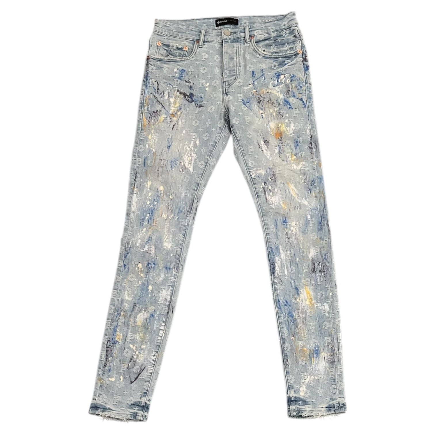 Purple Brand Light Bleach Paint Over Jacquard Monogram Jean - Preowned