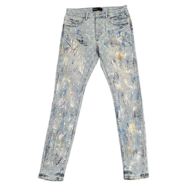 Purple Brand Light Bleach Paint Over Jacquard Monogram Jean - Preowned