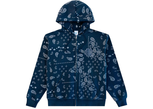 Eric Emanuel EE Zip-Up Hoodie (SS25) (Navy Paisley) - Preowned