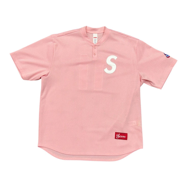 Supreme S Logo Baseball Henley Jersey (Pink) - Preowned