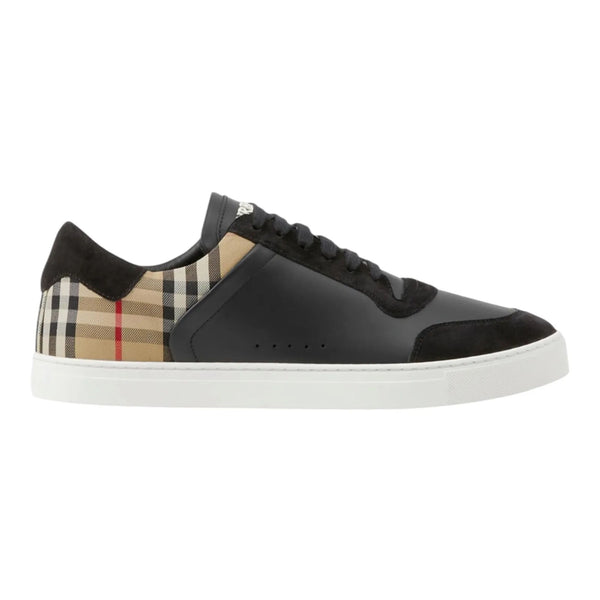 Burberry Stevie Check Leather & Canvas Sneakers - Preowned
