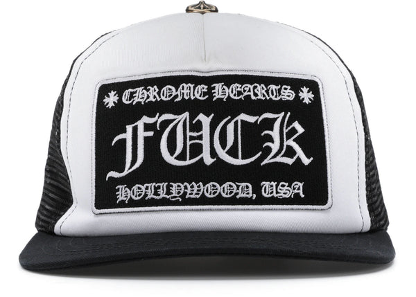 Chrome Hearts FUCK Hollywood Trucker Hat Black/White - Preowned