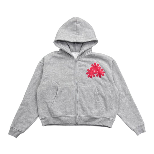 Carpe Vestem Patch Zip Up Hoodie (Grey)