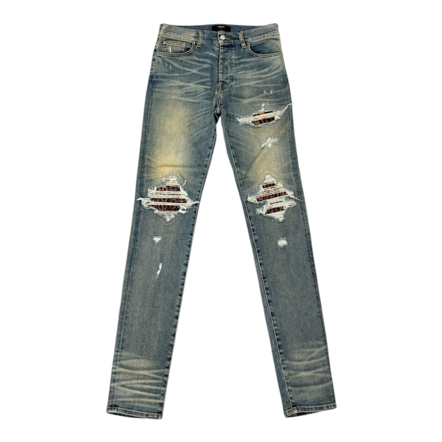 Amiri MX1 Leopard Patch Jean (Clay Indigo)