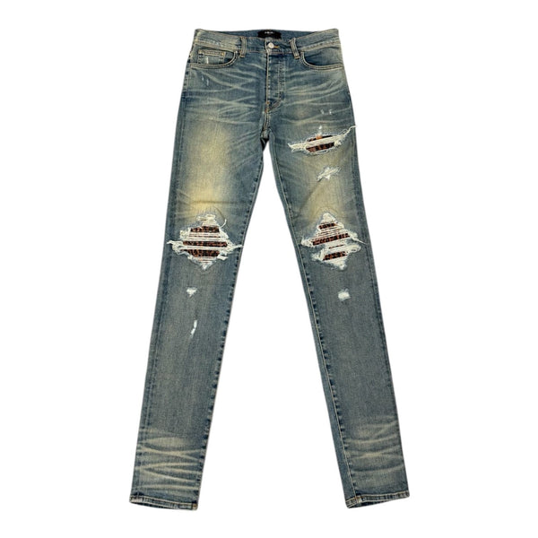 Amiri MX1 Leopard Patch Jean (Clay Indigo)