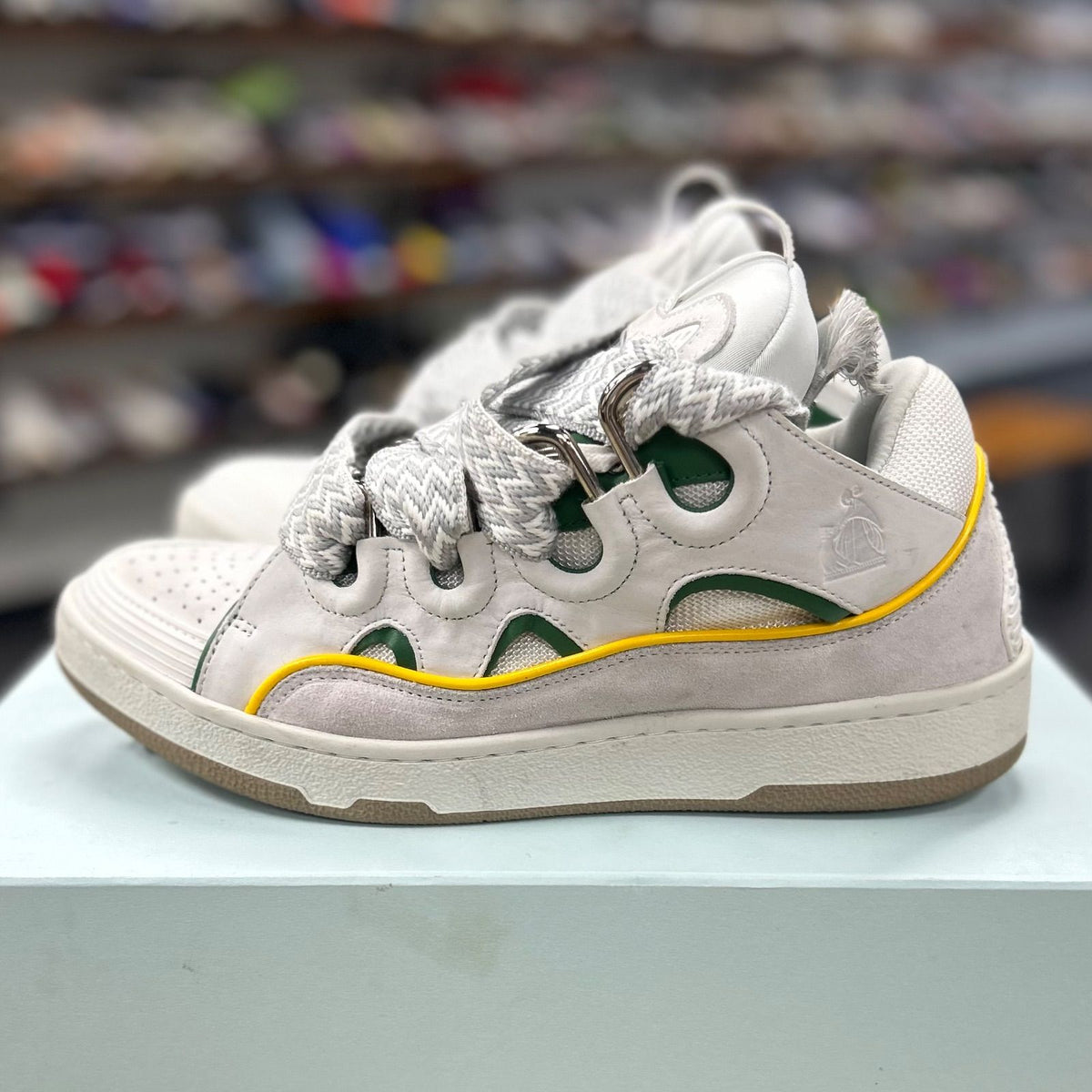Lanvin Curb Sneakers 'White Green Yellow' SSENSE Exclusive - Preowned