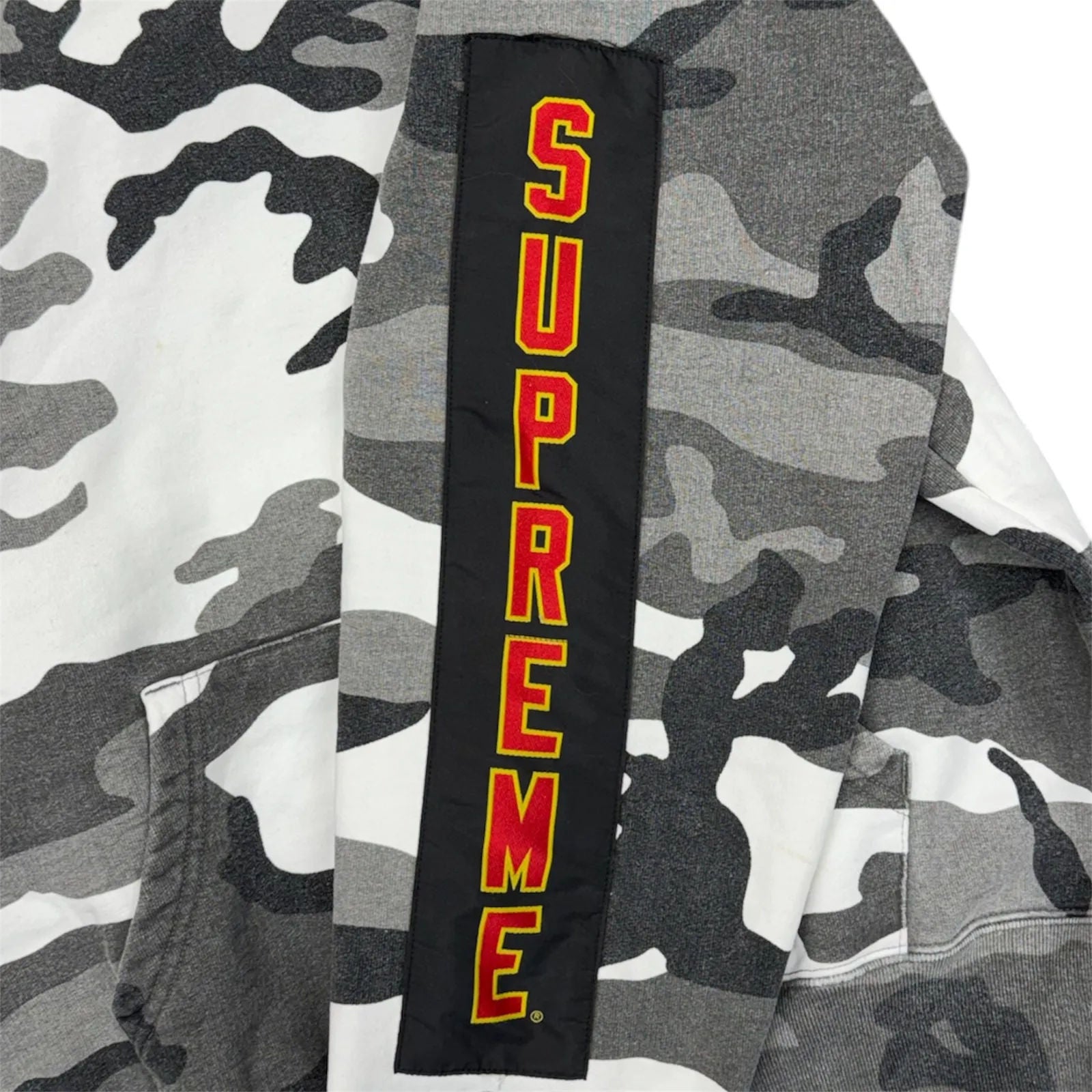 Supreme Woven Patches Hoodie (Snow Camo) - Preowned