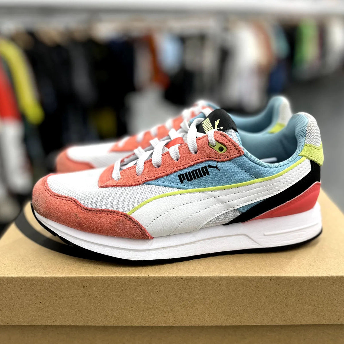 Puma Cruise Rider White Light Blue Coral (Women's) - Preowned