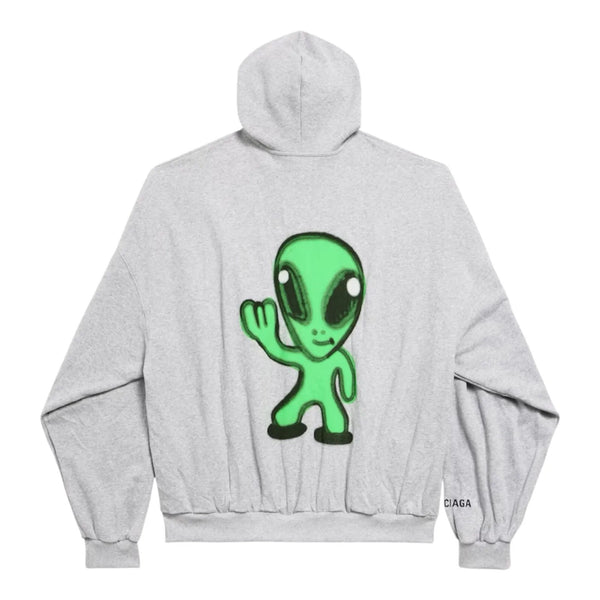 Balenciaga Oversized Cotton Alien Hoodie (Grey) - Preowned