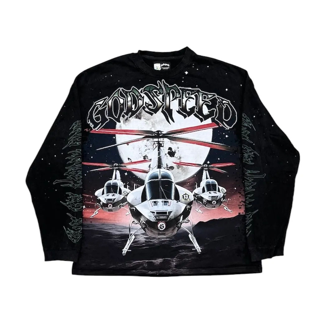 Godspeed Air Strike L/S Tee (Black Wash) - Preowned