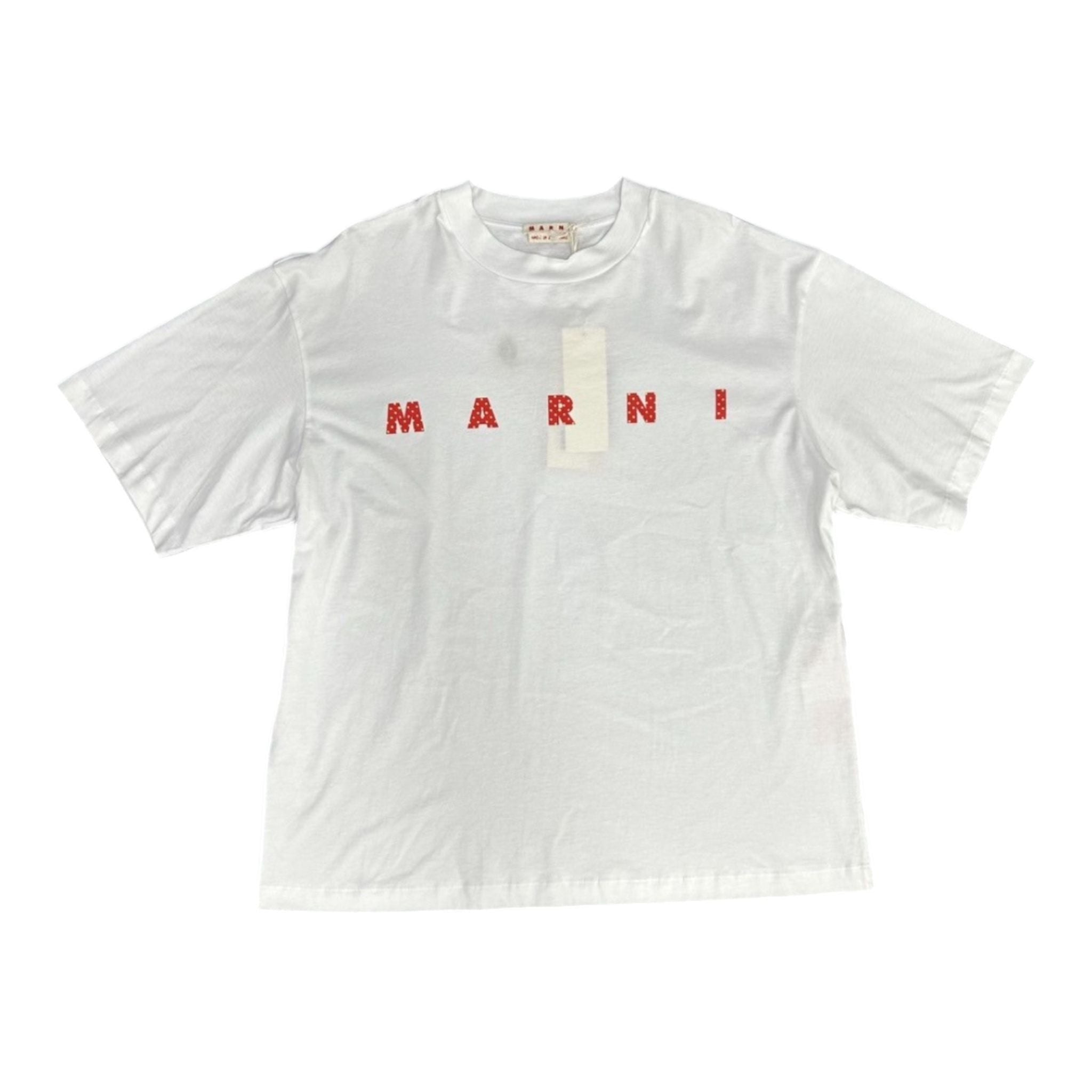 Marni "Polka-Dot" Logo T-Shirt (Lily White/Red)