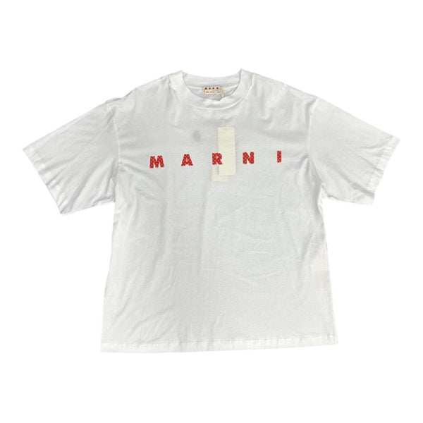 Marni "Polka-Dot" Logo T-Shirt (Lily White/Red)