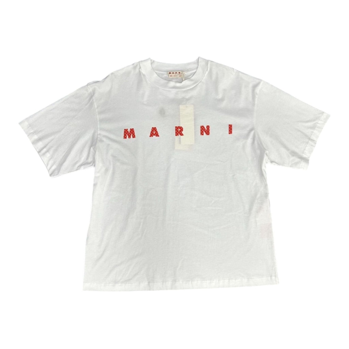 Marni "Polka-Dot" Logo T-Shirt (Lily White/Red)