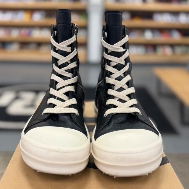 Rick Owens Concordians Leather High Black Milk - Preowned
