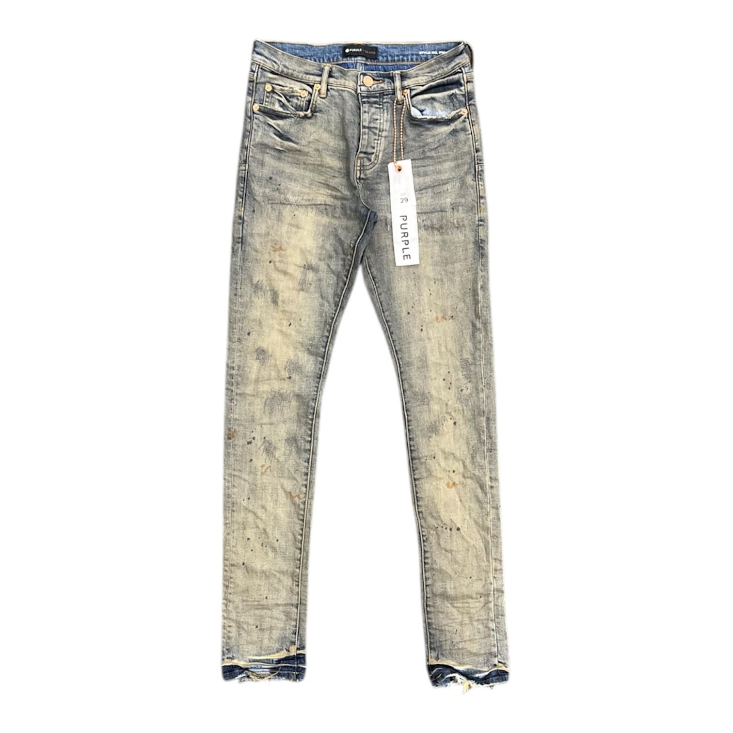 Purple Brand Indigo Oil Repair Skinny Jeans (Indigo)