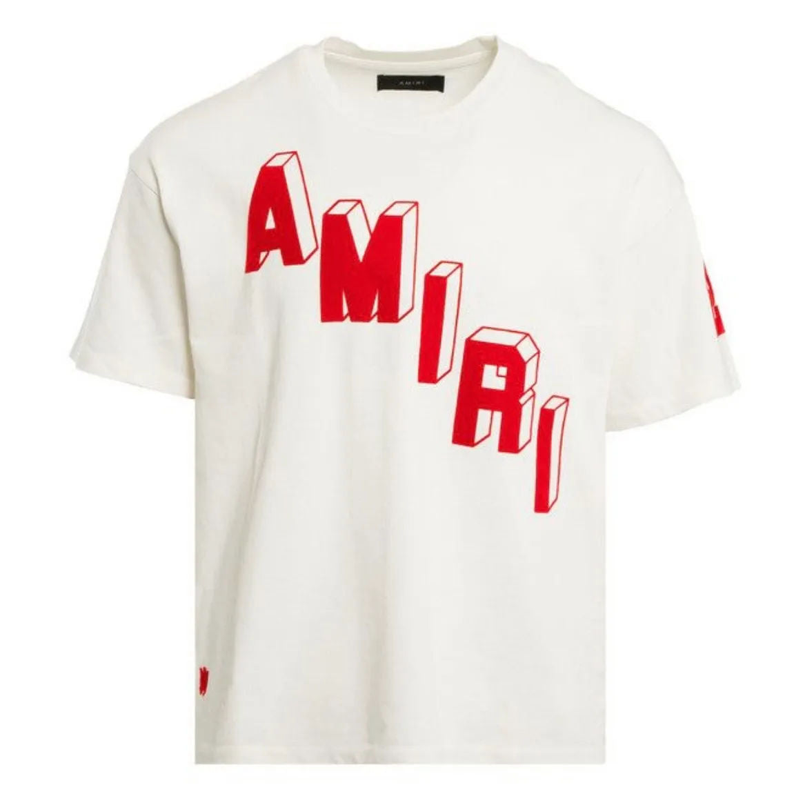 Amiri Flocked Hockey Skater Tee Vanilla Ice - Preowned