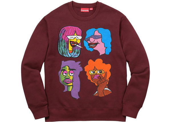 Supreme Gonz Heads Crewneck Burgundy