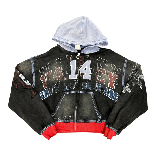 Vale Forever Big 14 Zip Up Hoodie (Black) - Preowned