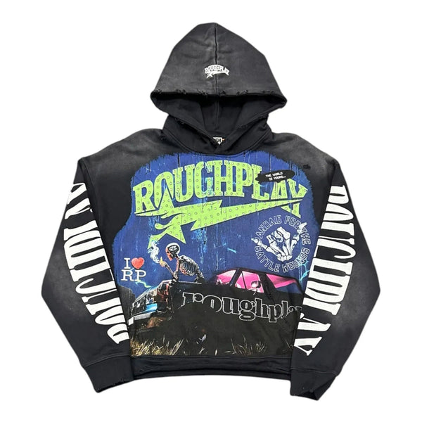 Roughplay Alone Hoodie (Washed Black) - Preowned