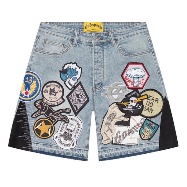 Godspeed Patchwork Denim Shorts V2 (Blue)