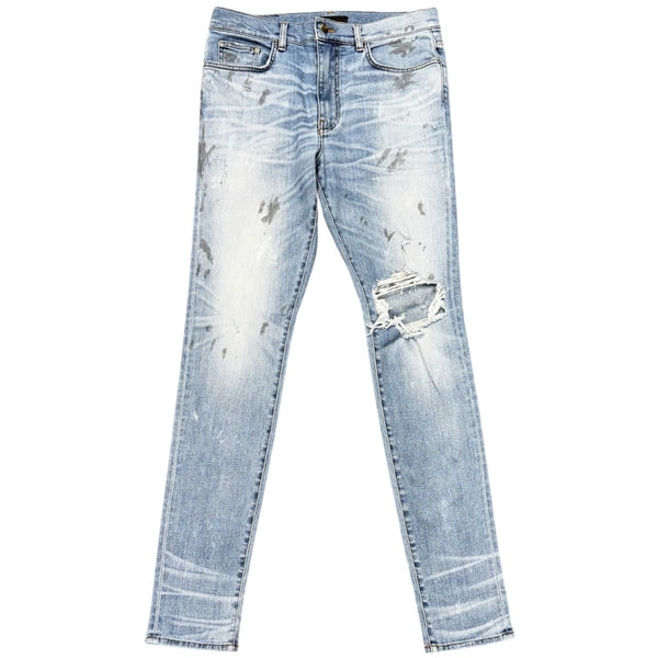 Amiri Skinny Jeans (Light Wash Paint Splatter) - Preowned