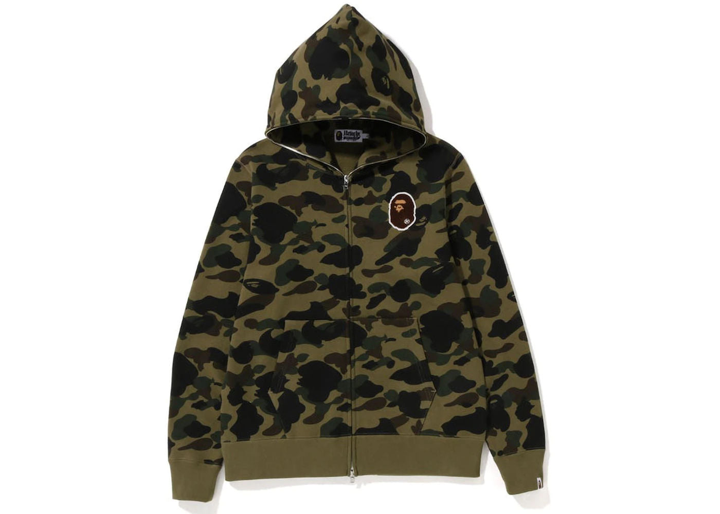 BAPE 1St Camo Ape Head Patched Full Zip Hoodie (FW22) Green