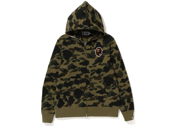 BAPE 1St Camo Ape Head Patched Full Zip Hoodie (FW22) Green