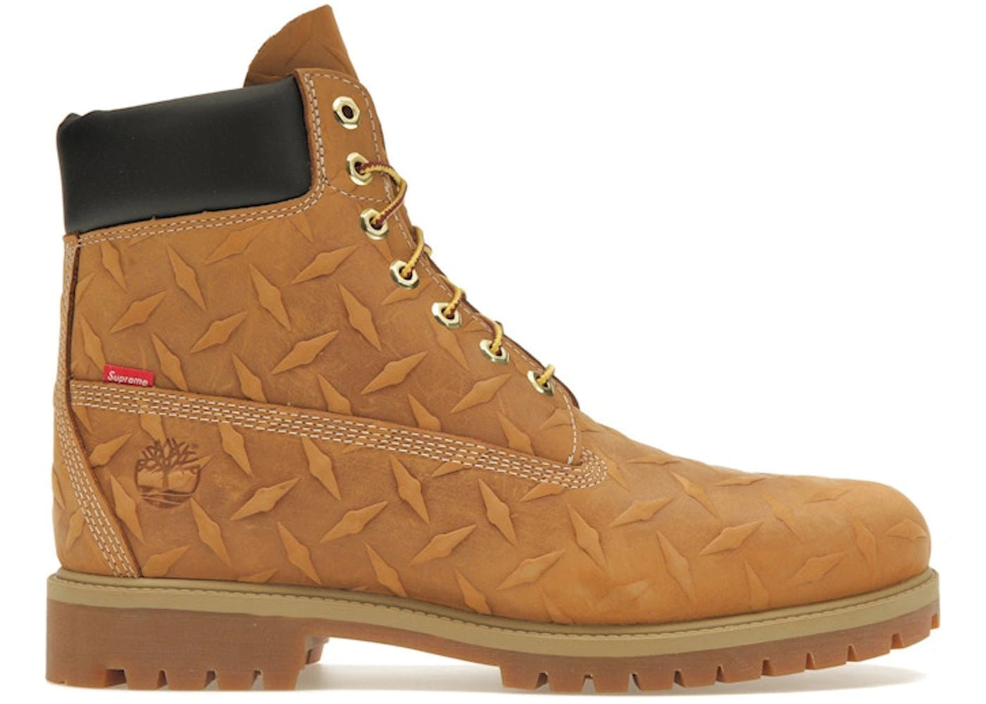 Timberland 6" Premium Waterproof Boot Supreme Diamond Plate Wheat - Preowned