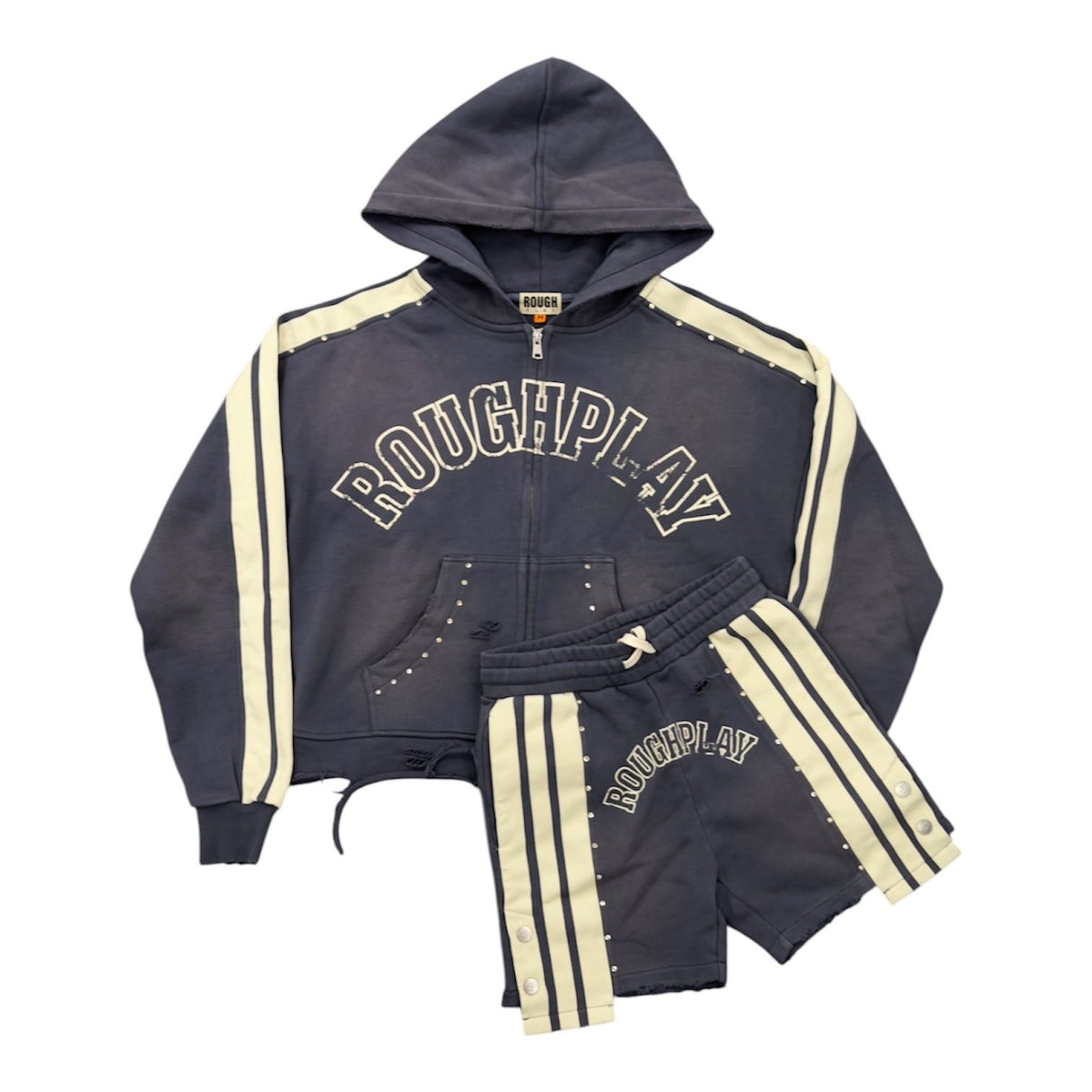 Roughplay Stripe Short Set (Navy)