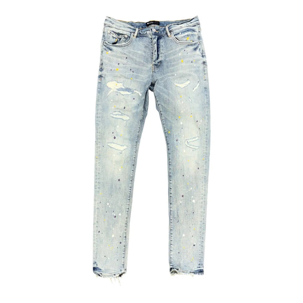 Purple Jean Paint Splatter (Blue) - Preowned