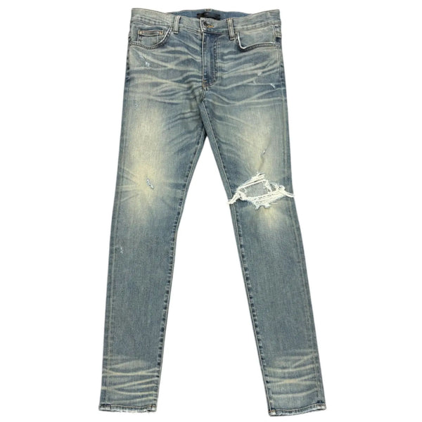 Amiri Distressed Skinny Jeans (Stone Indigo) - Preowned