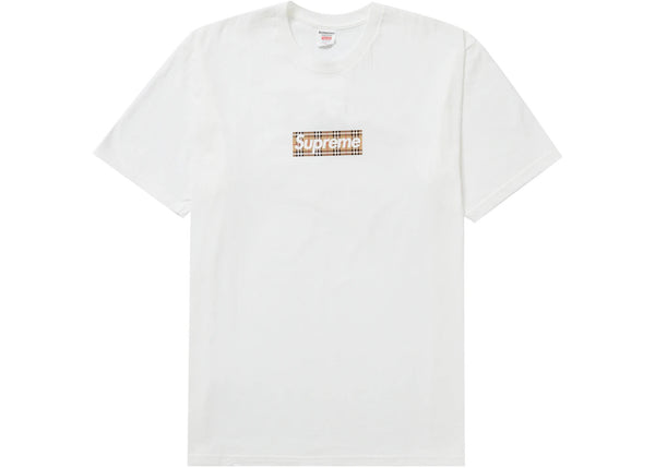 Supreme Burberry Box Logo Tee White - Preowned
