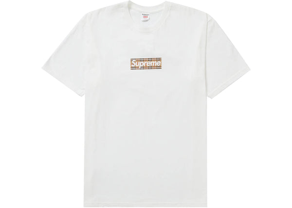 Supreme Burberry Box Logo Tee White - Preowned