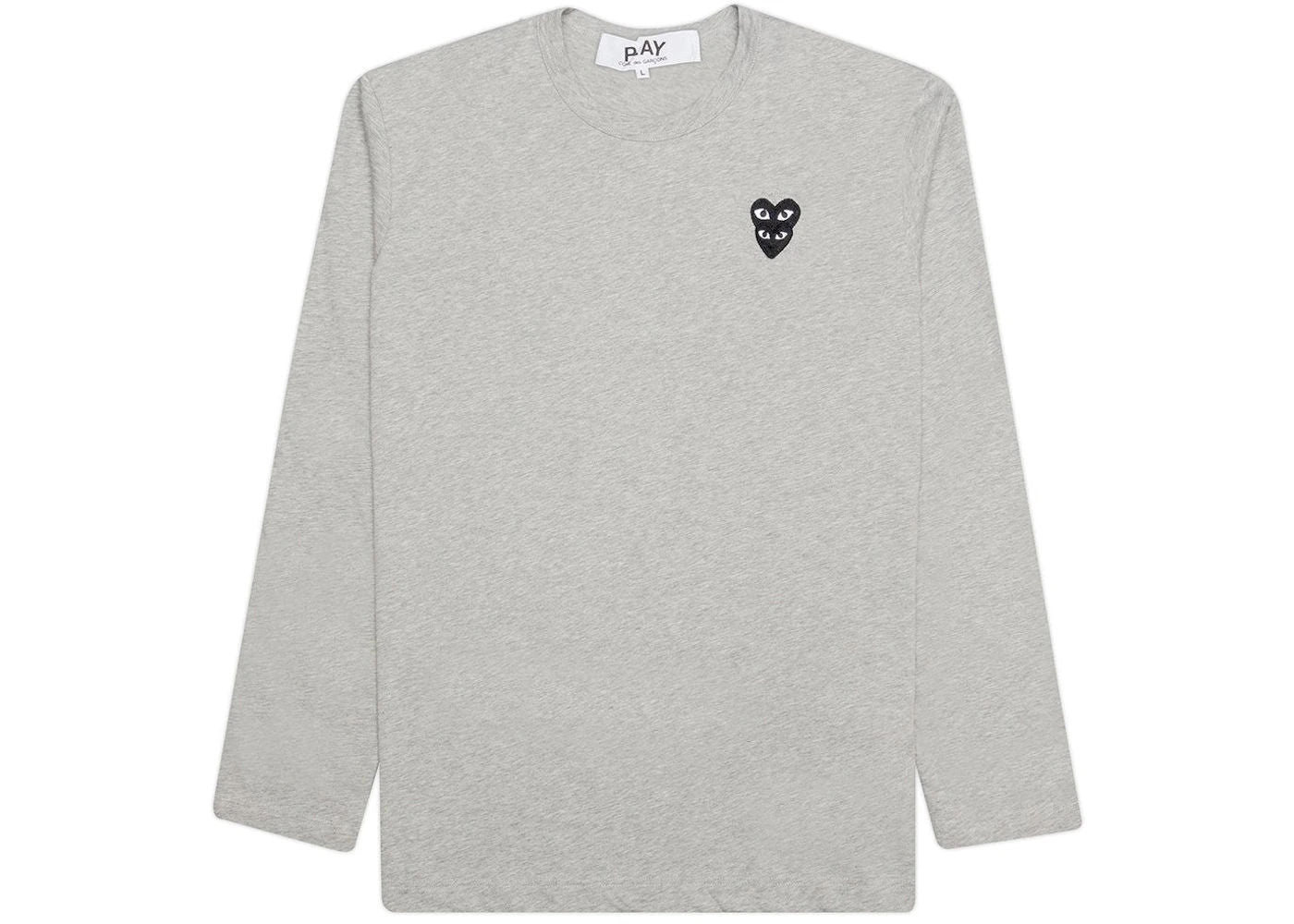 Comme des Garcons Play Black Stacked Heart L/S T-shirt Grey