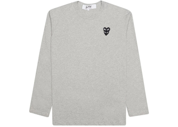 Comme des Garcons Play Black Stacked Heart L/S T-shirt Grey