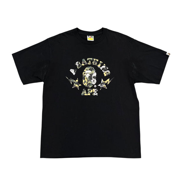 Bape 1st Camo Crazy Sta College Tee (Black) - Preowned