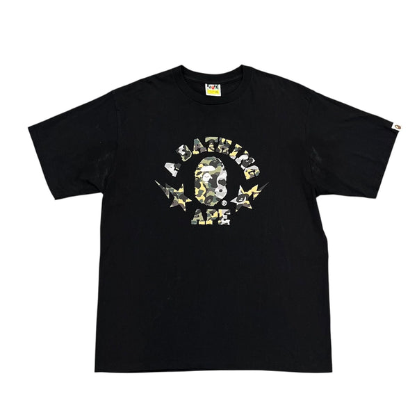 Bape 1st Camo Crazy Sta College Tee (Black) - Preowned