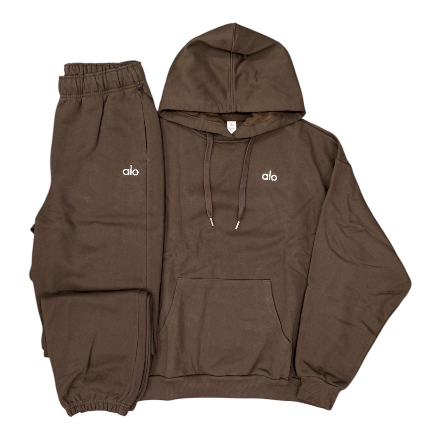Alo Accolade Pullover & Accolade Cuffed Sweatpants Set (Brown)