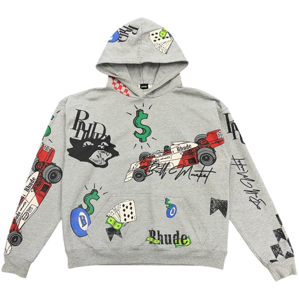 Rhude Doodle Hoodie (Grey) - Preowned