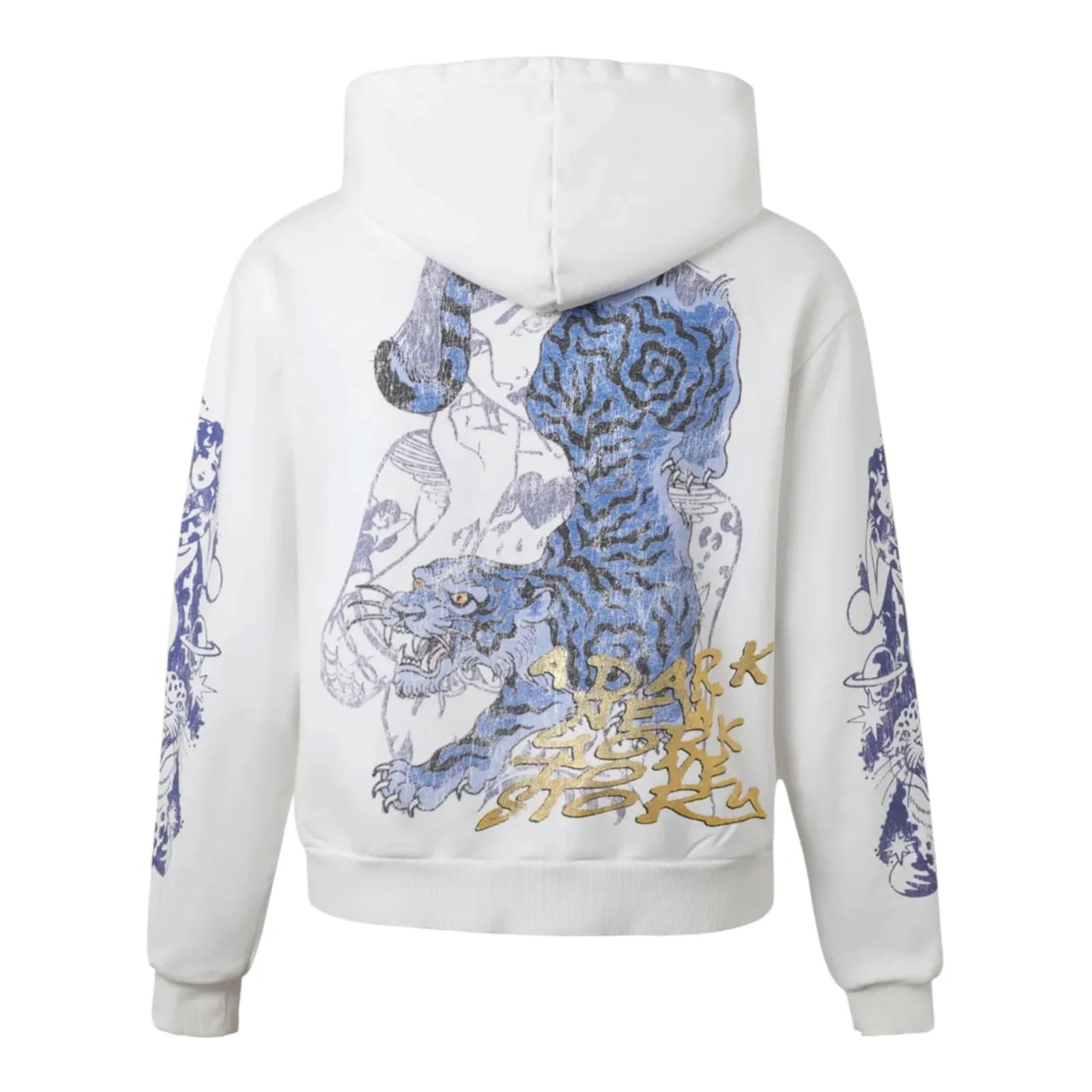Lost Intricacy Twin Tigers Zip Up Hoodie (White)
