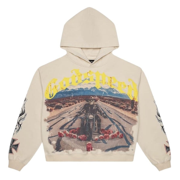 Godspeed Long Lonely Road Hoodie (Cream Wash)