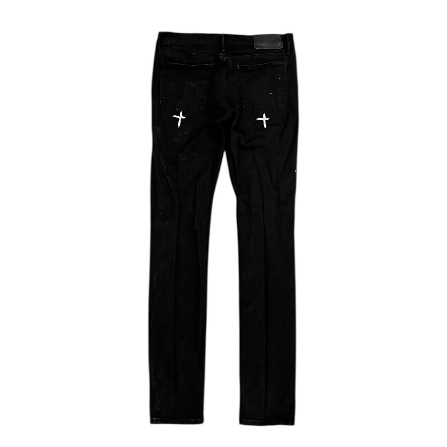 R.T.A Bryant Skinny Rest In Peace Jean (Black/White) - Preowned